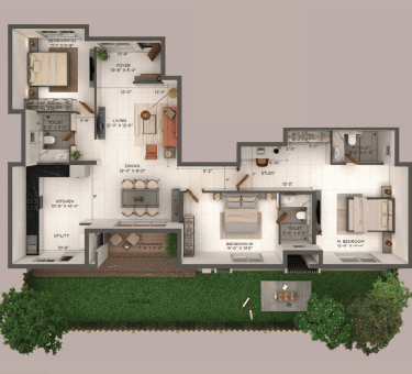 Provident DeansGate Projects Plan Garden attached Villa