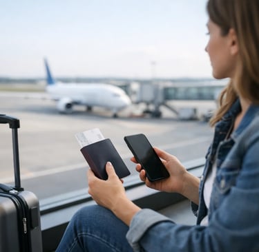 Kobieta na lotnisku PDU