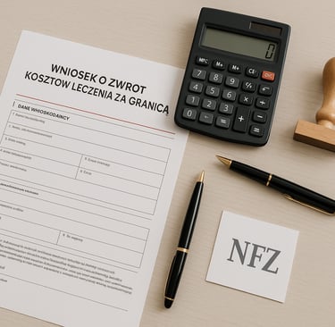 Wniosek NFZ o zwrot kosztów leczenia na biurku PDU Polskie Doradztwo Ubezpieczeniowe