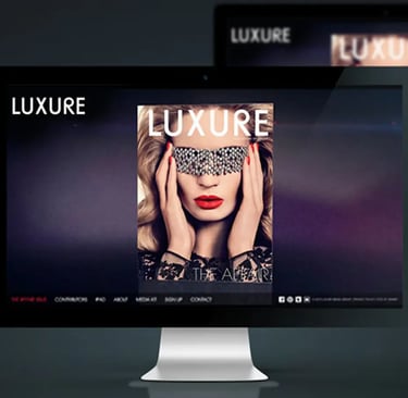 Award winning web design for Luxures homepage
