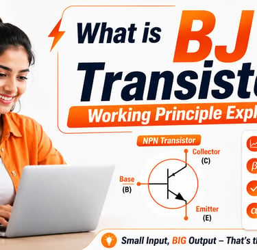 What is BJT Transistor explained with working principle, NPN and PNP transistor concepts and current