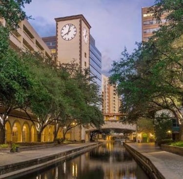 Las Colinas canal, adjacent to the Homewood Suites Hotel.
