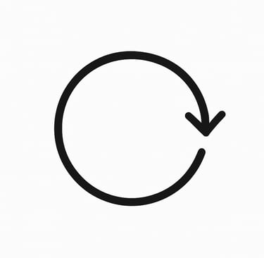 a circular shaped object with a circular arrow pointing to the center