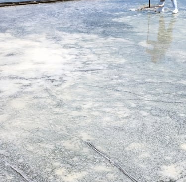 Hand-harvesting XOLO Mexican Flor de Sal at Cuyutlán Lagoon, Mexico