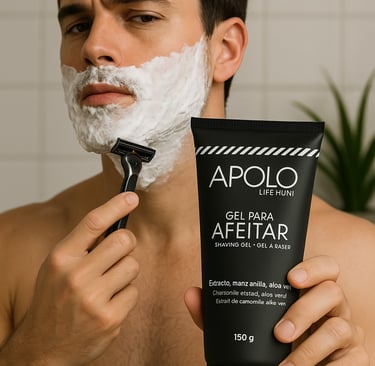 a man shaving his face with a shaver