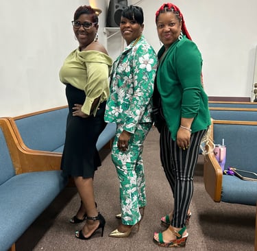 3 women together at church
