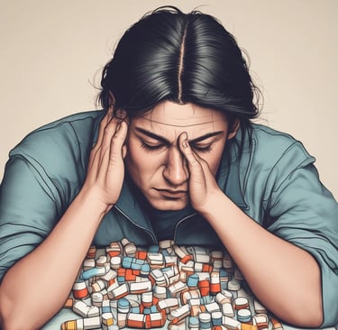 People are gathered in a dimly lit room with natural light streaming in through a window. A man wearing a stethoscope around his neck is attending to a seated woman in traditional attire. Another man stands in the background holding papers and wearing a hat. Other individuals are engaged in various activities within the room.