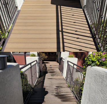 deck cleaning before and after photos