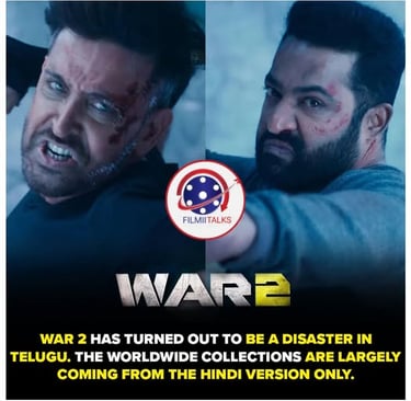 War 2 Telugu Box Office Crash, Earn only from Hindi version