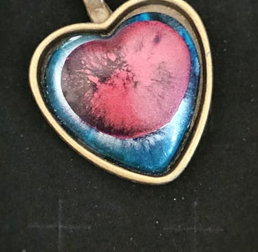 Unique one of a kind necklase made from resin