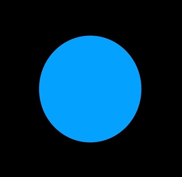 Sky blue dot on a black background