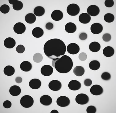 Numerous black dots on a white background