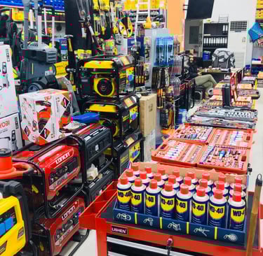 a variety of tools and tools in a store