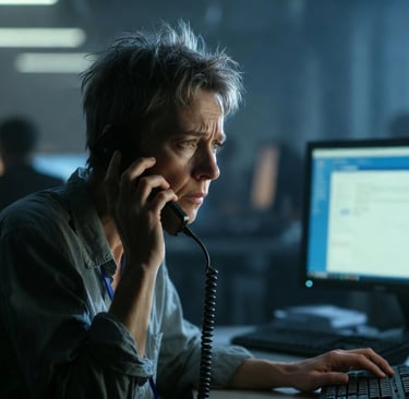 Image od a distressed Help Desk Operator