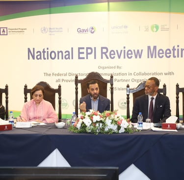 Mustafa Kamal chairing the National EPI review meeting in Islamabad