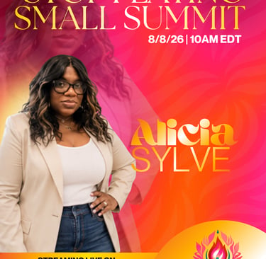 Alicia Sylve featured speaker for the Stop Playing Small Summit on August 8, 2026, streaming live on Mogul TV.