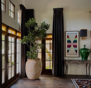 Thoughtfully placed dracaena reflexa in Scottsdale interior, plant design service by Botanic Bliss.