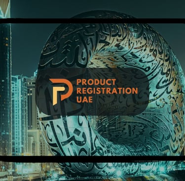 Product Registration UAE with Dubai city background