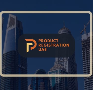 Product Registration UAE Dubai Construction background with logo of PRU