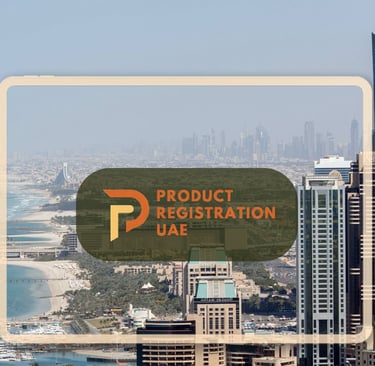 Product Registration UAE Logo with dubai background 