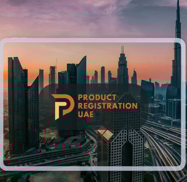 Product Registration UAE Logo with UAE Background For FMCG Products