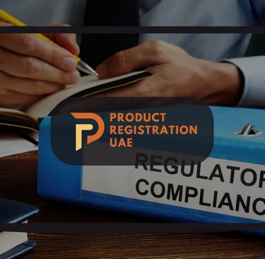 File labeled Regulatory Compliance with notebook, symbolizing regulatory consulting services UAE