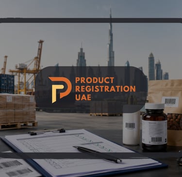 UAE customs clearance checklist with import documents, product labels, and regulated goods at Dubai port