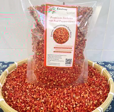 a basket of Sichuan peppers on a basket