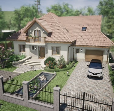 casa parter cu mansarda și garaj