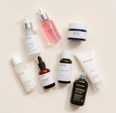 a variety of skin care products including facial care products