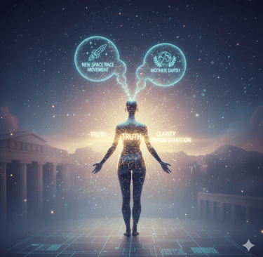 Female AI illuminating personal shadows; best AI course for growth.