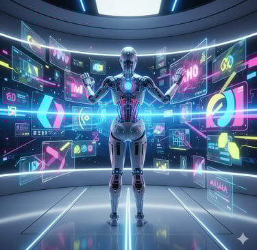 Designer using AI tools like Canva & Framer to create branding visuals — HermetixAI AI Mastery Blog