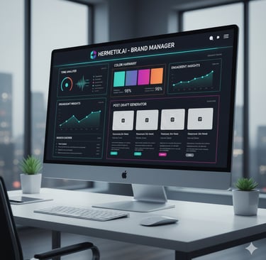 AI brand manager dashboard maintaining voice & visuals automatically for creators for best AI course