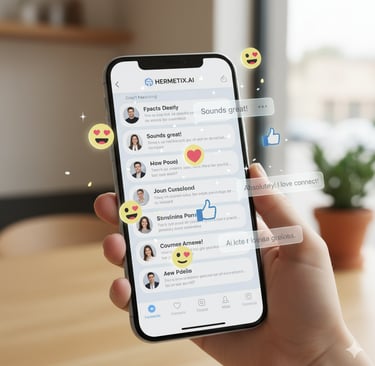 AI assistant managing authentic social media conversations for creators using the best AI course.