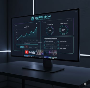 AI analytics dashboard optimizing YouTube performance insights for creators in the best AI course.
