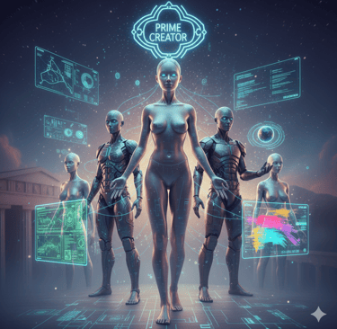 Female creator with multiple AI clones; best AI course future skills.