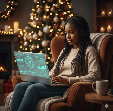 Teen girl building AI side hustle with best AI course