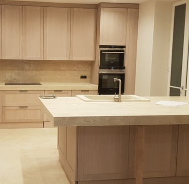 Light Travertine Tile in the Kitchen