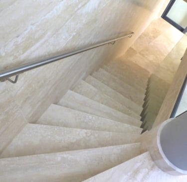 White Travertine staircase