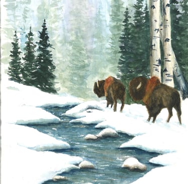 Sheila Fossen's water color painting on canvas. Unique painting using water color paint