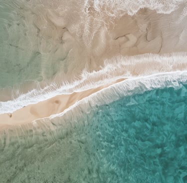 a person standing on a beach with a surfboard