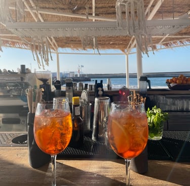 two glasses of wine on a table