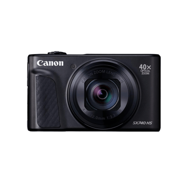 a canon camera with a lens attached to it