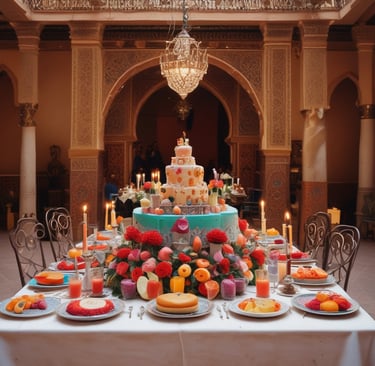 A picturesque villa is nestled on a lush hillside, surrounded by verdant gardens and sculpted trees. The elegant building features cream-colored walls and a red-tiled roof, sitting beside a tranquil body of water. The background reveals a mountainous landscape with scattered houses, emphasizing the secluded and serene location.