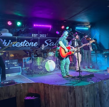Teague Brothers Band on stage at Rhinestone Saloon