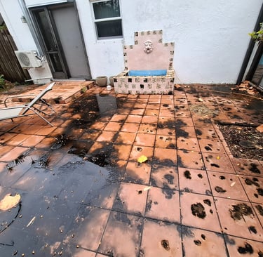 Patio needs pressure cleaning