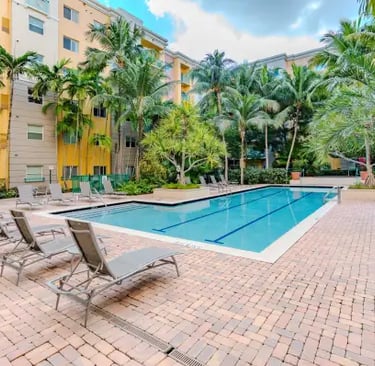 Pressure wash pool deck
