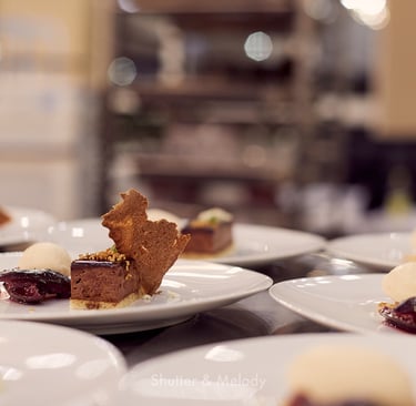 Nahaufnahme des Desserts.
