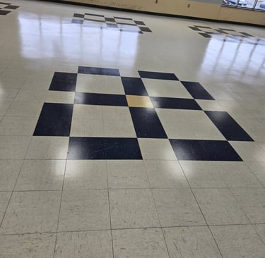 Dirty floor after strip and wax