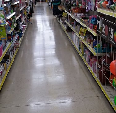 Remodeled store after stripped and waxed